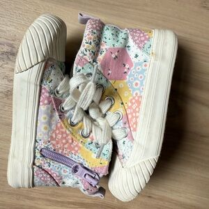 Floral Patchwork High-Top Kids Shoes